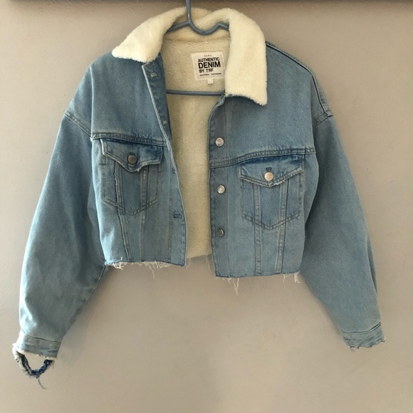 cropped sherpa denim jacket